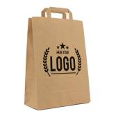 Goedkope eco papieren tas Basic met platte lus Goedkope eco papieren tas Basic met platte lus